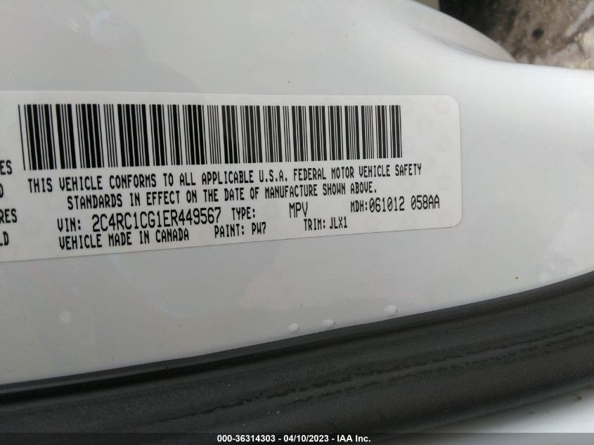 2014 CHRYSLER TOWN & COUNTRY TOURING-L 30TH - 2C4RC1CG1ER449567