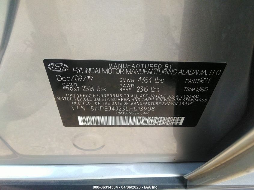 2020 HYUNDAI SONATA SEL PLUS - 5NPEJ4J23LH013908