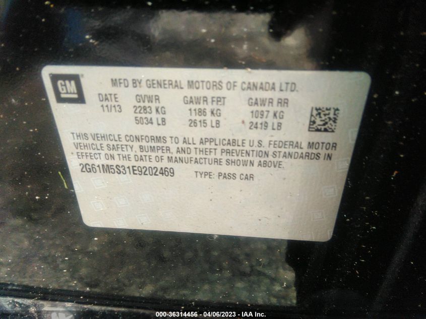 2014 CADILLAC XTS LUXURY - 2G61M5S31E9202469