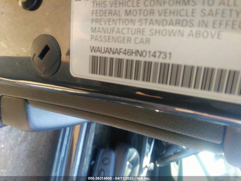 2017 AUDI A4 PREMIUM - WAUANAF46HN014731