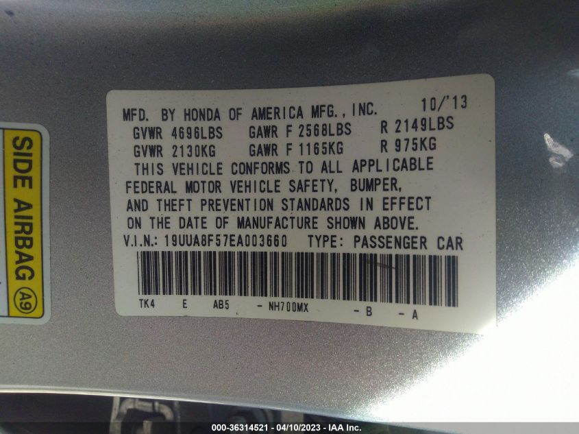 2014 ACURA TL TECH - 19UUA8F57EA003660