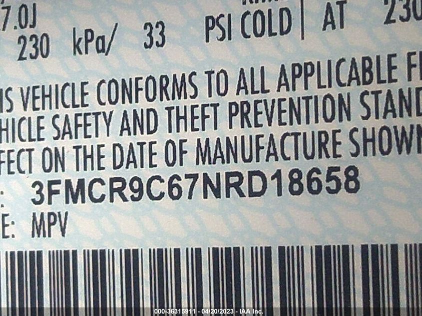2022 FORD BRONCO SPORT OUTER BANKS - 3FMCR9C67NRD18658