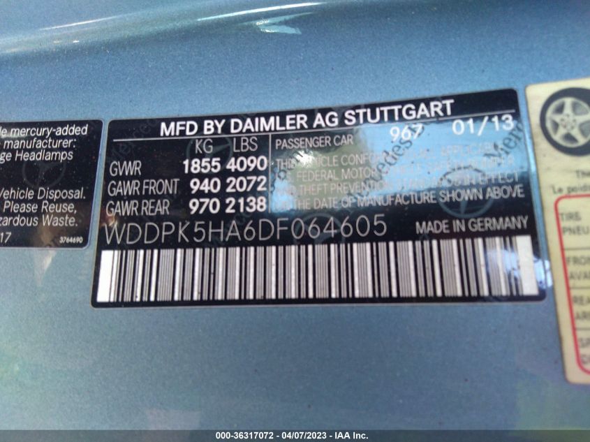2013 MERCEDES-BENZ SLK-CLASS SLK 350 - WDDPK5HA6DF064605