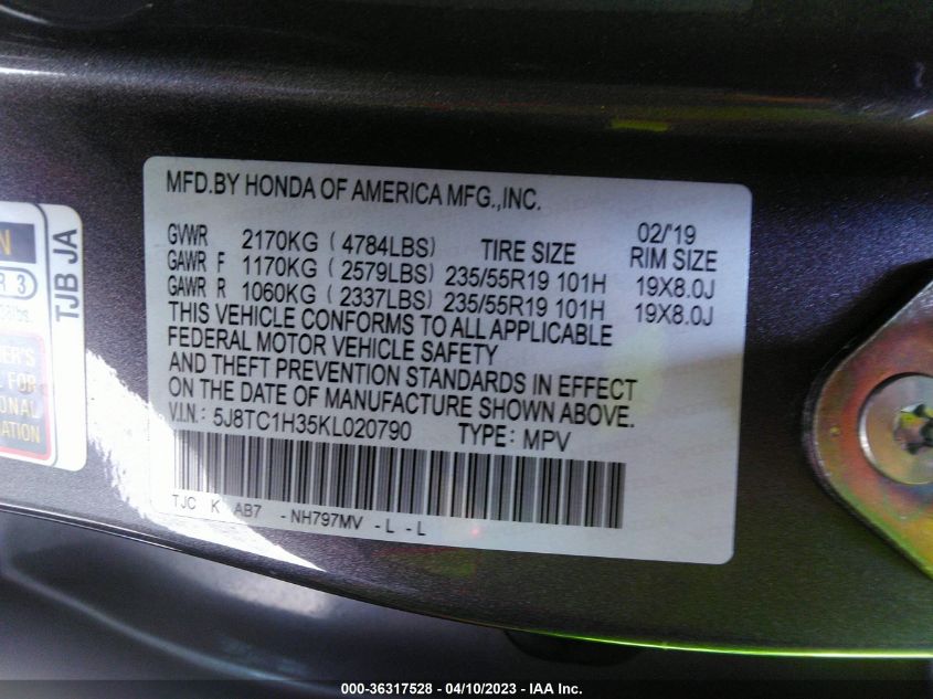 2019 ACURA RDX - 5J8TC1H35KL020790
