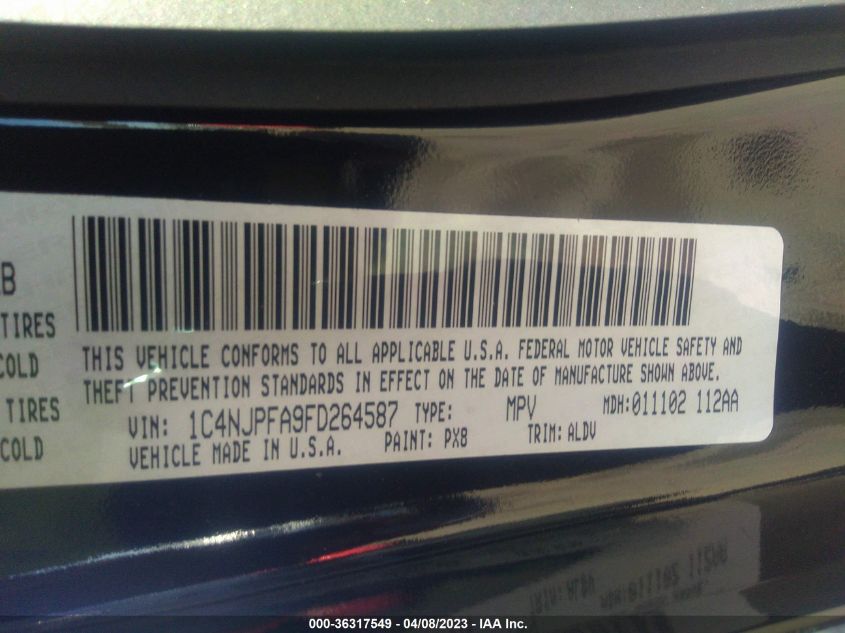 2015 JEEP PATRIOT HIGH ALTITUDE EDITION - 1C4NJPFA9FD264587