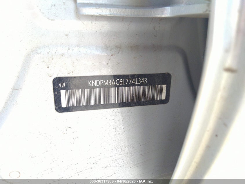 VIN KNDPM3AC6L7741343 2020 KIA SPORTAGE LX