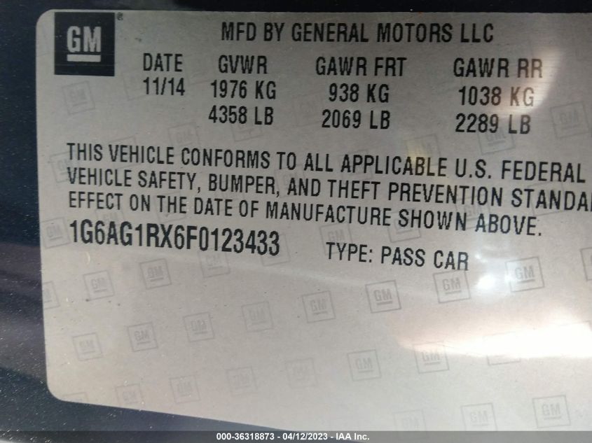 2015 CADILLAC ATS COUPE STANDARD AWD - 1G6AG1RX6F0123433