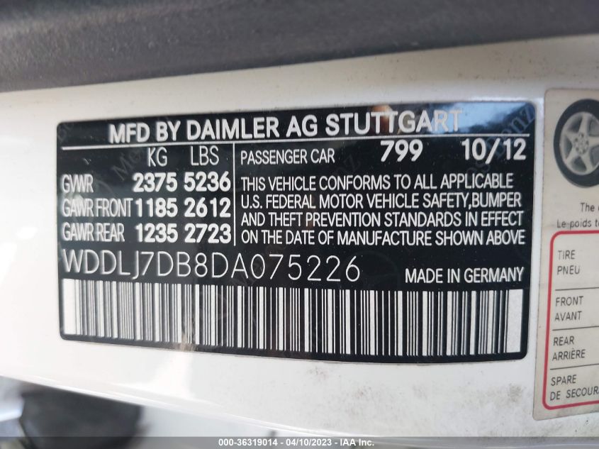 2013 MERCEDES-BENZ CLS-CLASS CLS 550 WDDLJ7DB8DA075226