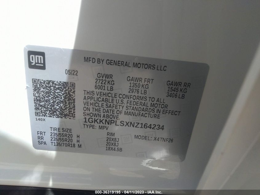 2022 GMC ACADIA DENALI - 1GKKNPLSXNZ164234