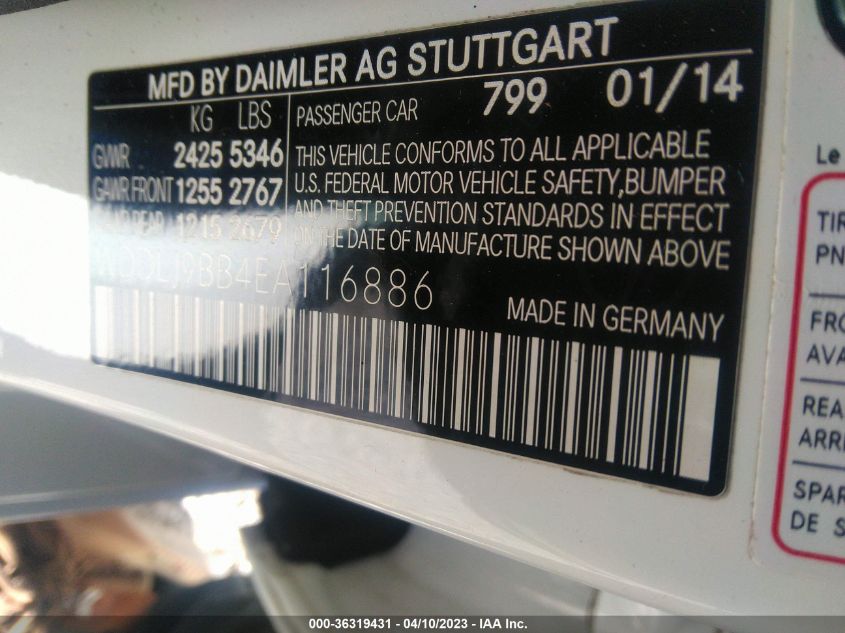2014 MERCEDES-BENZ CLS-CLASS CLS 550 WDDLJ9BB4EA116886