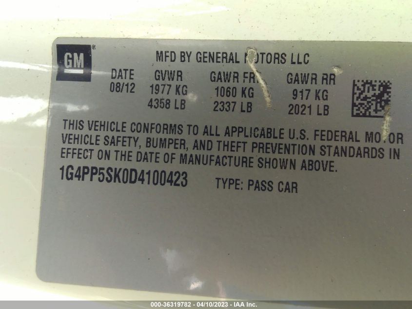 2013 BUICK VERANO - 1G4PP5SK0D4100423