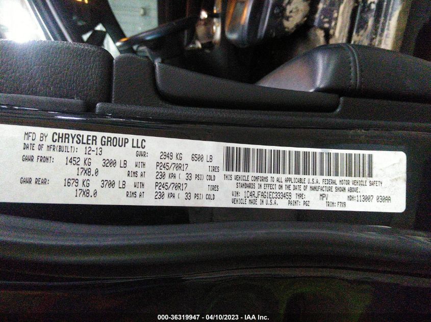 2014 JEEP GRAND CHEROKEE LAREDO - 1C4RJFAG1EC333459