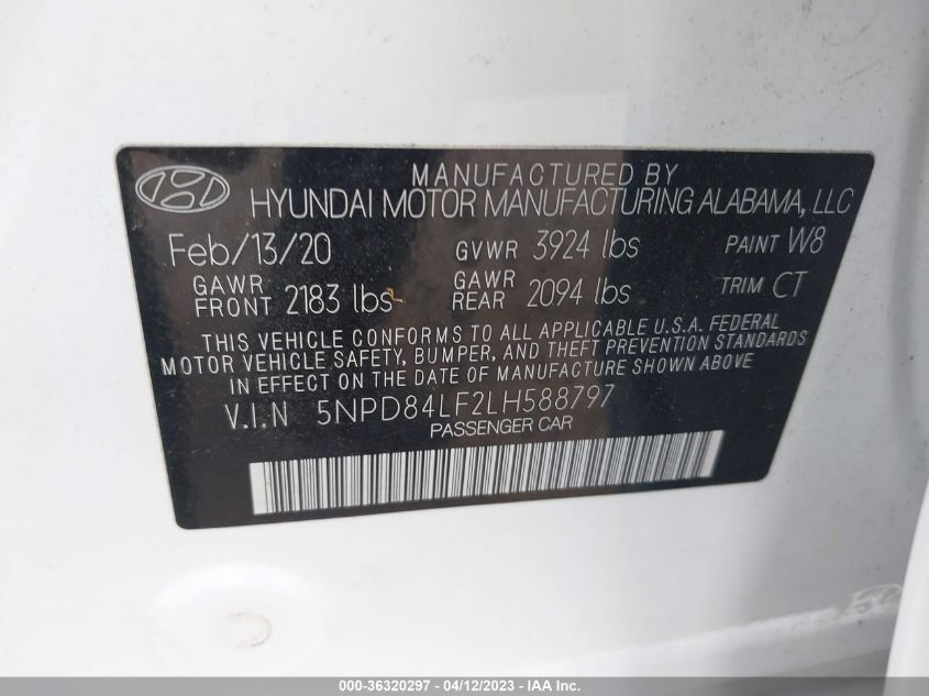 2020 HYUNDAI ELANTRA VALUE EDITION - 5NPD84LF2LH588797
