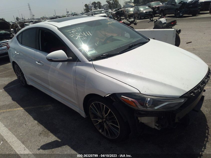 2018 HYUNDAI ELANTRA SPORT - KMHD04LB2JU520857