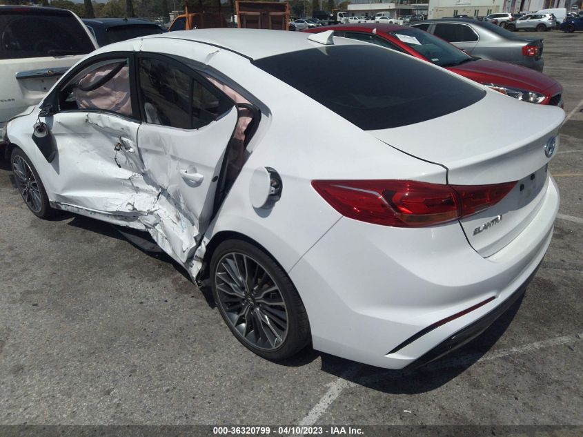 2018 HYUNDAI ELANTRA SPORT - KMHD04LB2JU520857