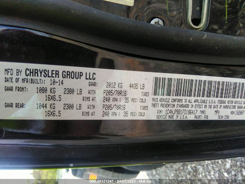 2015 JEEP PATRIOT SPORT - 1C4NJPBB1FD186417