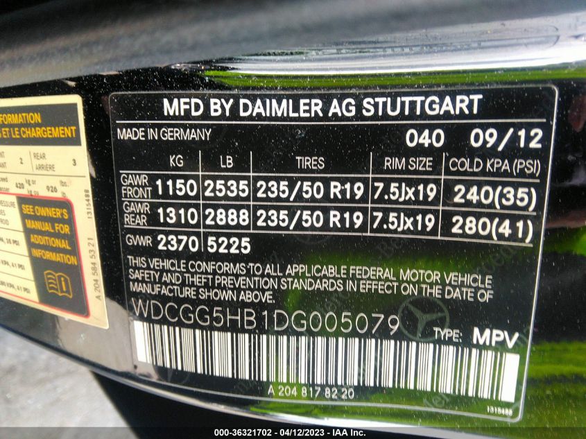 2013 MERCEDES-BENZ GLK-CLASS GLK 350 - WDCGG5HB1DG005079