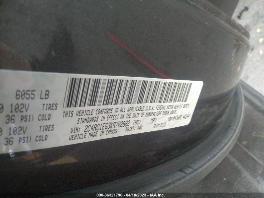 2019 CHRYSLER PACIFICA TOURING L PLUS - 2C4RC1EG3KR702882