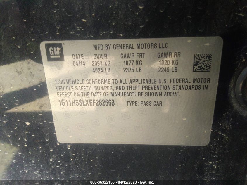 2014 CHEVROLET MALIBU LTZ - 1G11H5SLXEF282663