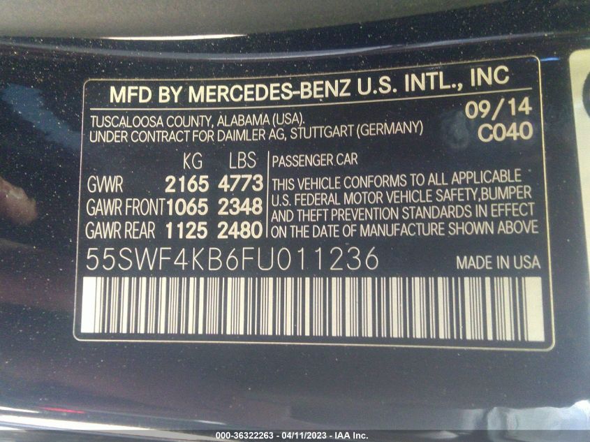 2015 MERCEDES-BENZ C-CLASS C 300 - 55SWF4KB6FU011236