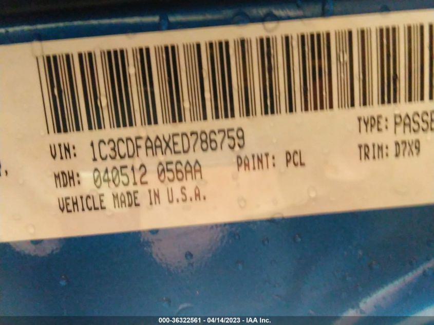 2014 DODGE DART SE - 1C3CDFAAXED786759