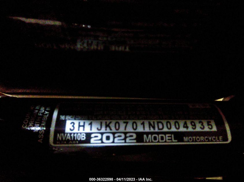2022 HONDA NVA110 B - 3H1JK0701ND004935