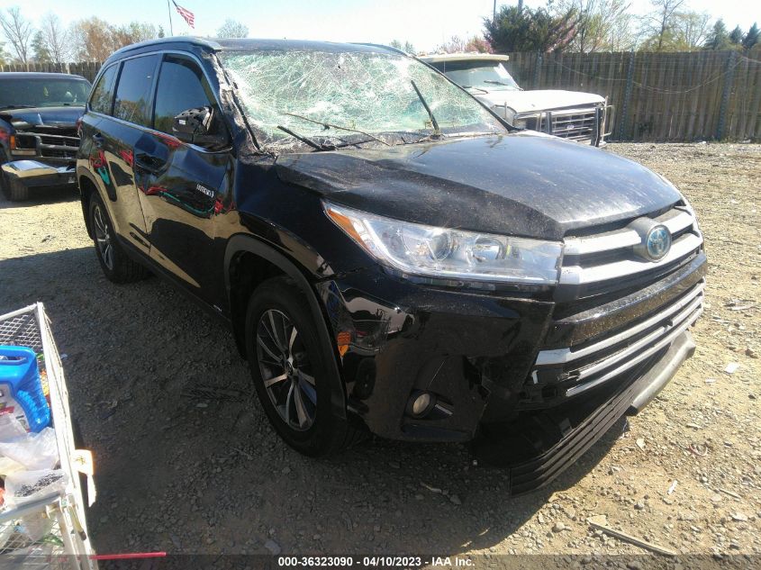 2019 TOYOTA HIGHLANDER HYBRID XLE - 5TDJGRFH2KS058600