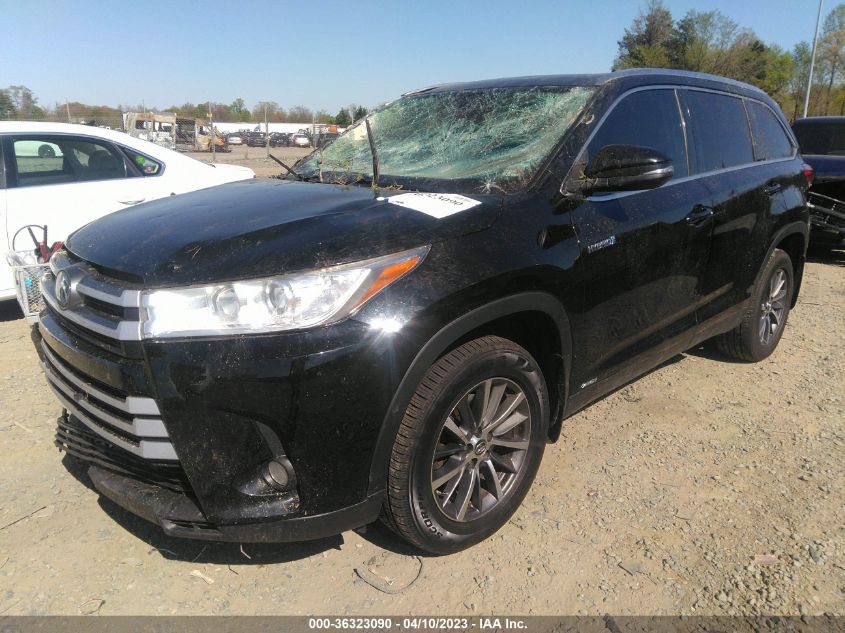 2019 TOYOTA HIGHLANDER HYBRID XLE - 5TDJGRFH2KS058600