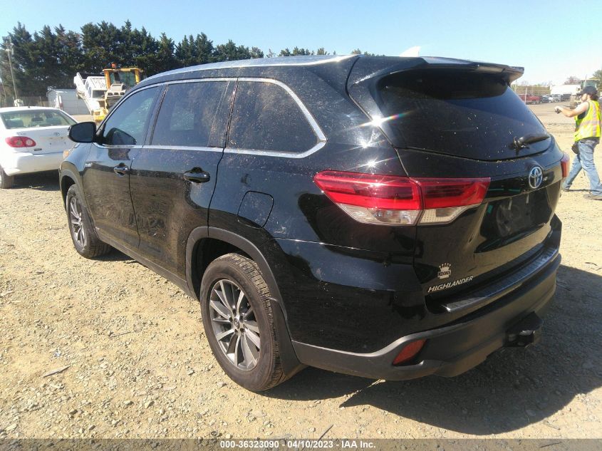 2019 TOYOTA HIGHLANDER HYBRID XLE - 5TDJGRFH2KS058600