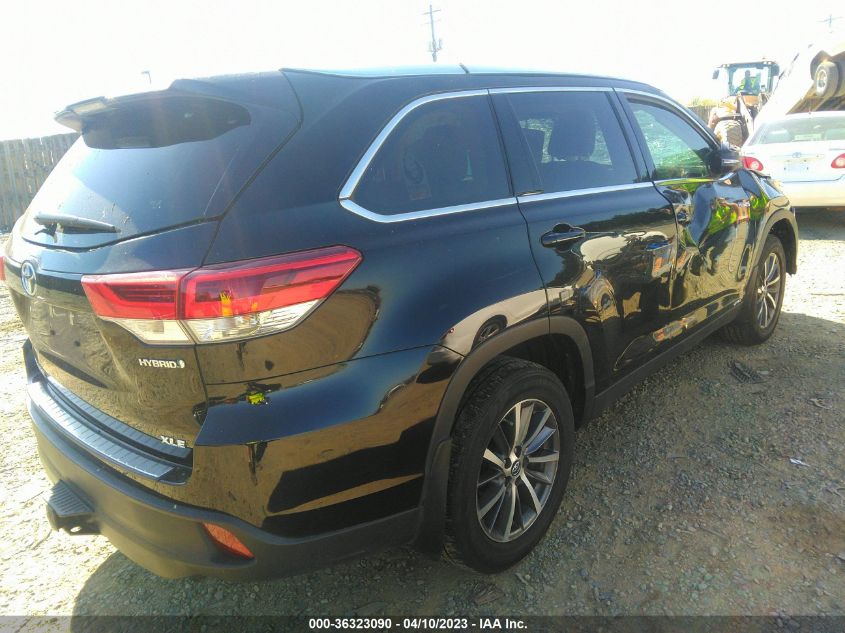 2019 TOYOTA HIGHLANDER HYBRID XLE - 5TDJGRFH2KS058600