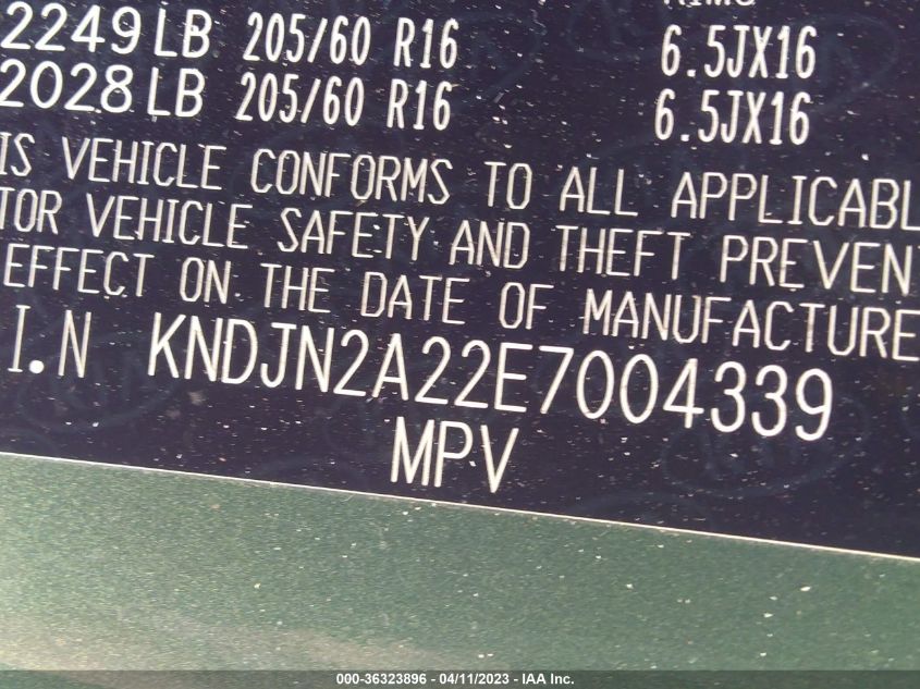 2014 KIA SOUL BASE - KNDJN2A22E7004339
