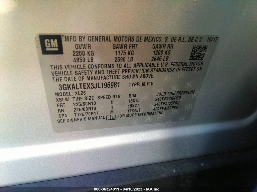 2018 GMC TERRAIN SLE - 3GKALTEX3JL196981