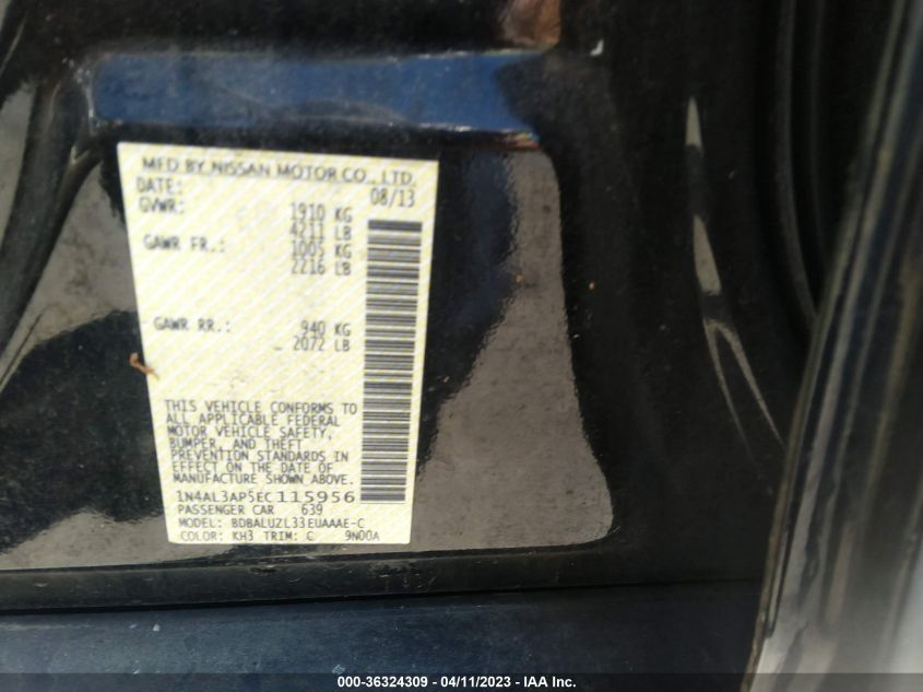 2014 NISSAN ALTIMA 2.5 SV - 1N4AL3AP5EC115956
