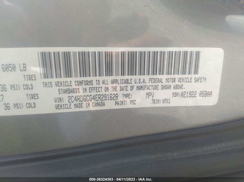 2014 DODGE GRAND CARAVAN SXT - 2C4RDGCG4ER291628