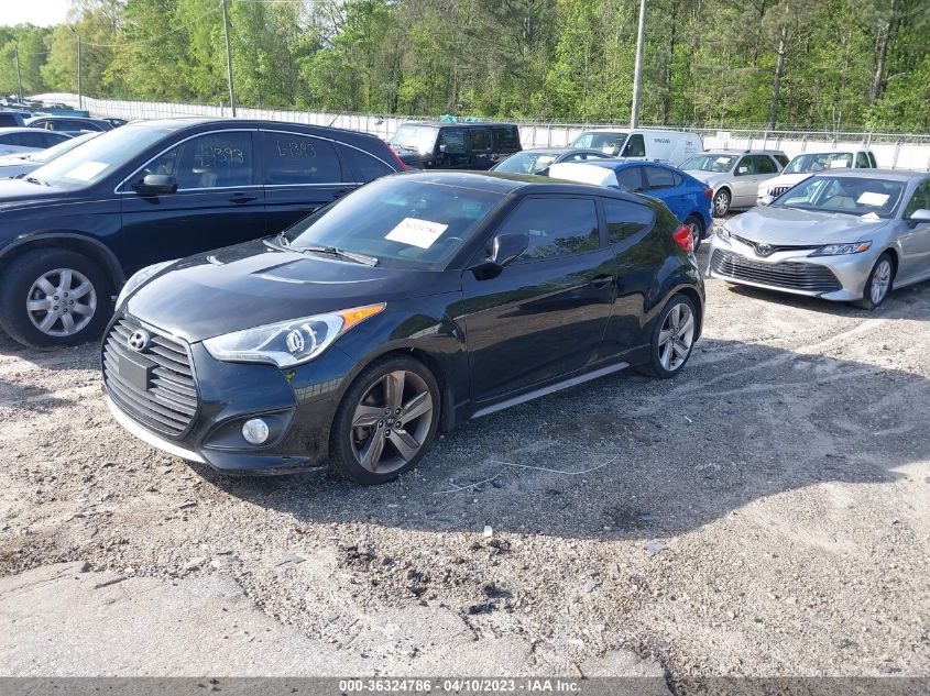 2013 HYUNDAI VELOSTER TURBO W/BLACK INT - KMHTC6AE1DU156902