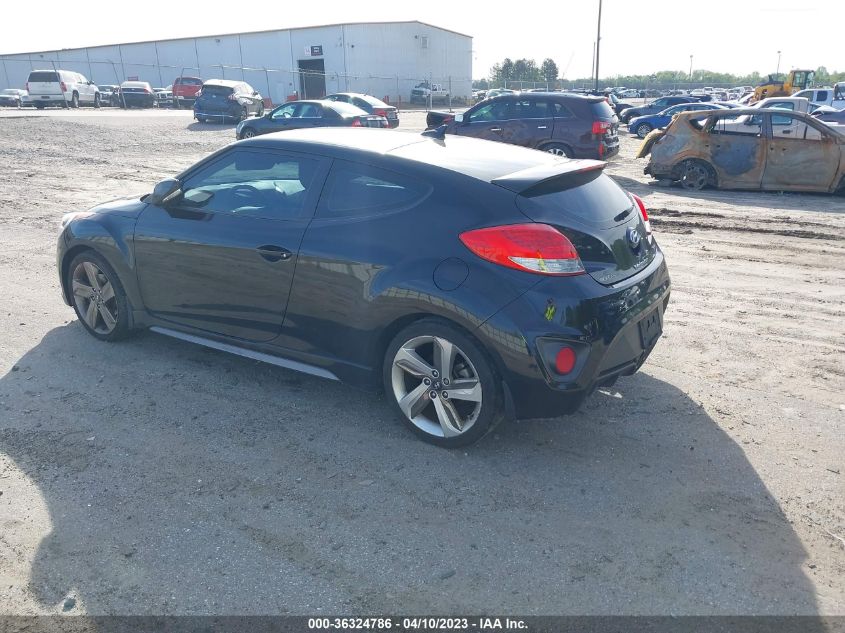 2013 HYUNDAI VELOSTER TURBO W/BLACK INT - KMHTC6AE1DU156902
