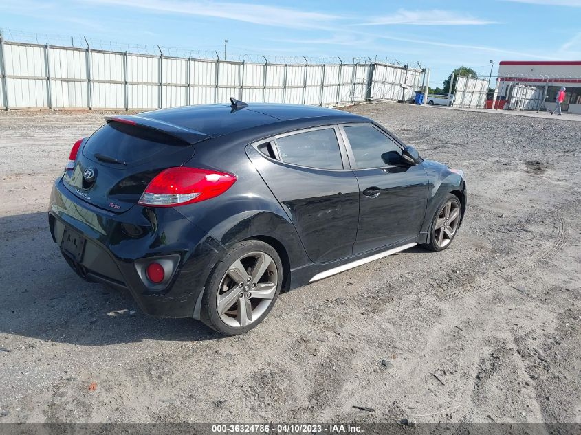 2013 HYUNDAI VELOSTER TURBO W/BLACK INT - KMHTC6AE1DU156902