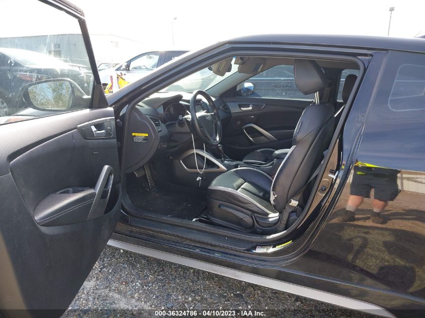 2013 HYUNDAI VELOSTER TURBO W/BLACK INT - KMHTC6AE1DU156902