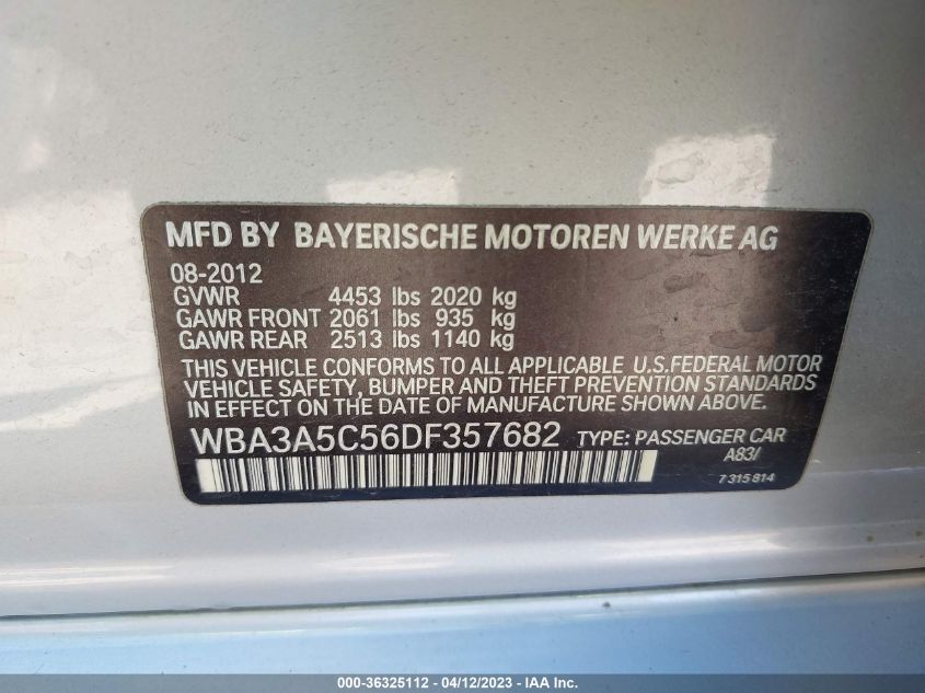 2013 BMW 3 SERIES 328I - WBA3A5C56DF357682