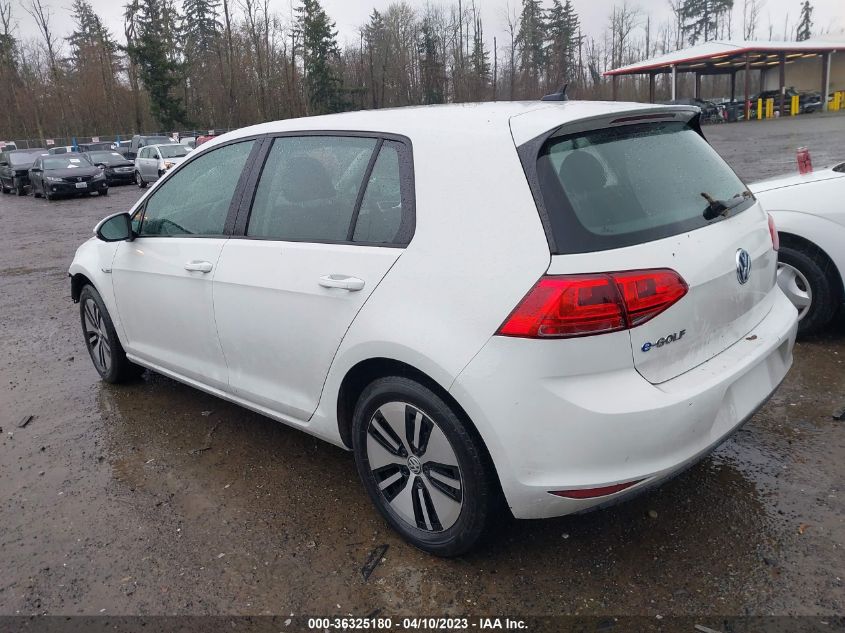 2016 VOLKSWAGEN E-GOLF SE WVWKP7AU2GW915406
