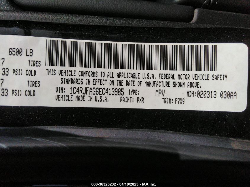 2014 JEEP GRAND CHEROKEE LAREDO - 1C4RJFAG6EC413985