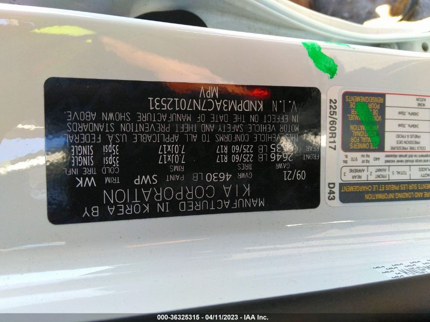 2022 KIA SPORTAGE LX - KNDPM3AC7N7012531