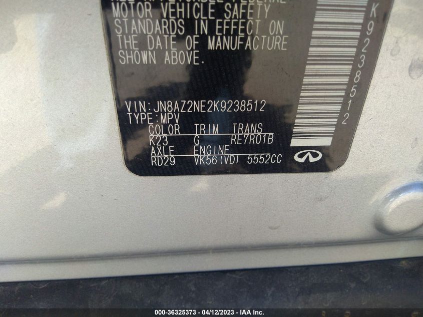 2019 INFINITI QX80 LUXE - JN8AZ2NE2K9238512