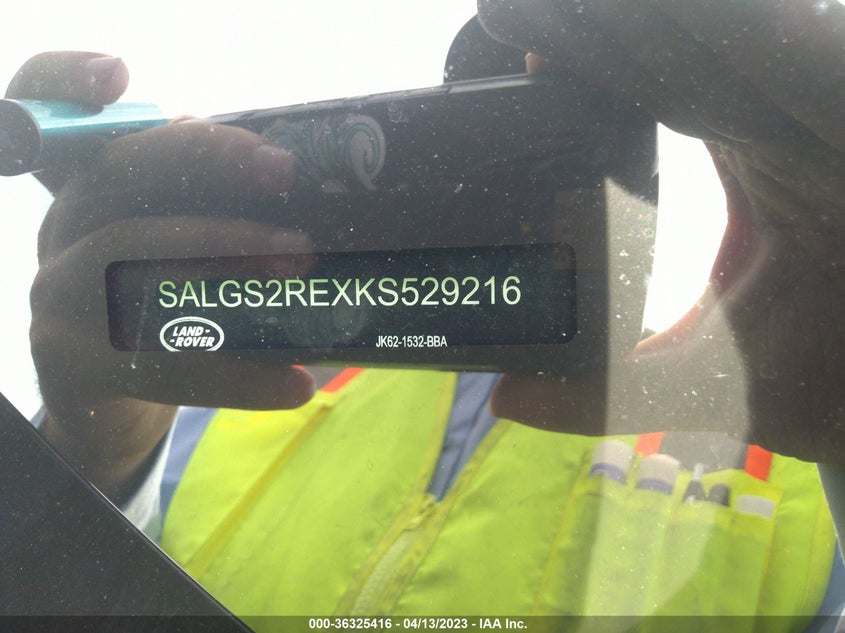 VIN SALGS2REXKS529216 2019 LAND ROVER RANGE ROVER