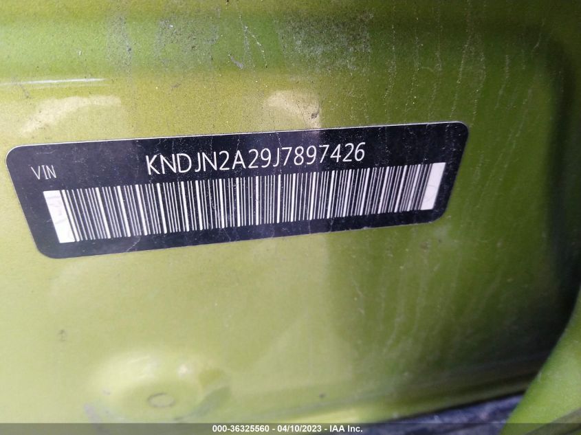 2018 KIA SOUL BASE - KNDJN2A29J7897426