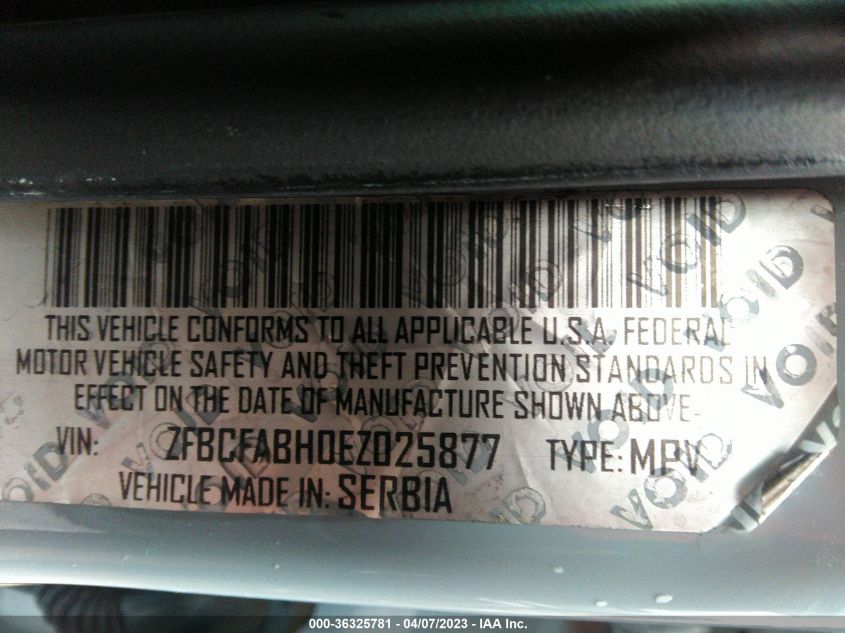 2014 FIAT 500L EASY - ZFBCFABH0EZ025877