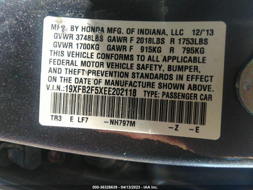 2014 HONDA CIVIC SEDAN LX - 19XFB2F5XEE202118