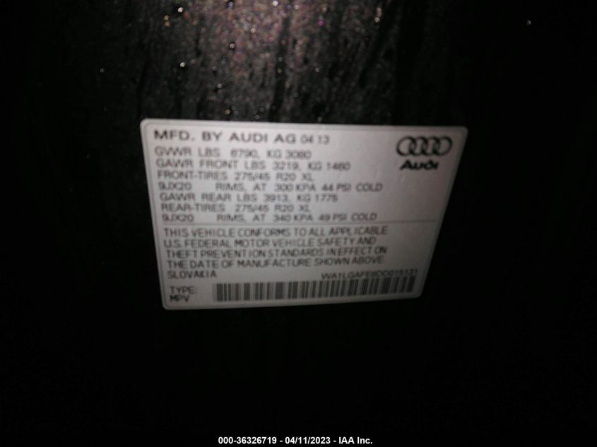 2013 AUDI Q7 3.0T PREMIUM PLUS - WA1LGAFE8DD015131