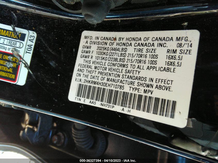 2014 HONDA CR-V LX - 2HKRM4H30EH710785