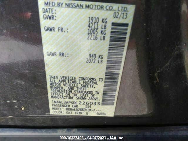2013 NISSAN ALTIMA 2.5 S - 1N4AL3APXDC226033